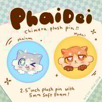 Phainon and Mydei Chimera plush pins