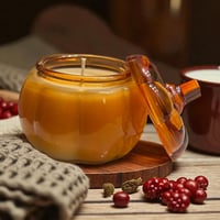 Image 2 of Glass Pumpkin Candle 