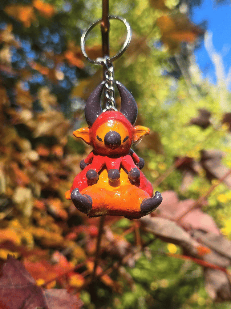 Image of Little red demon clown keychain