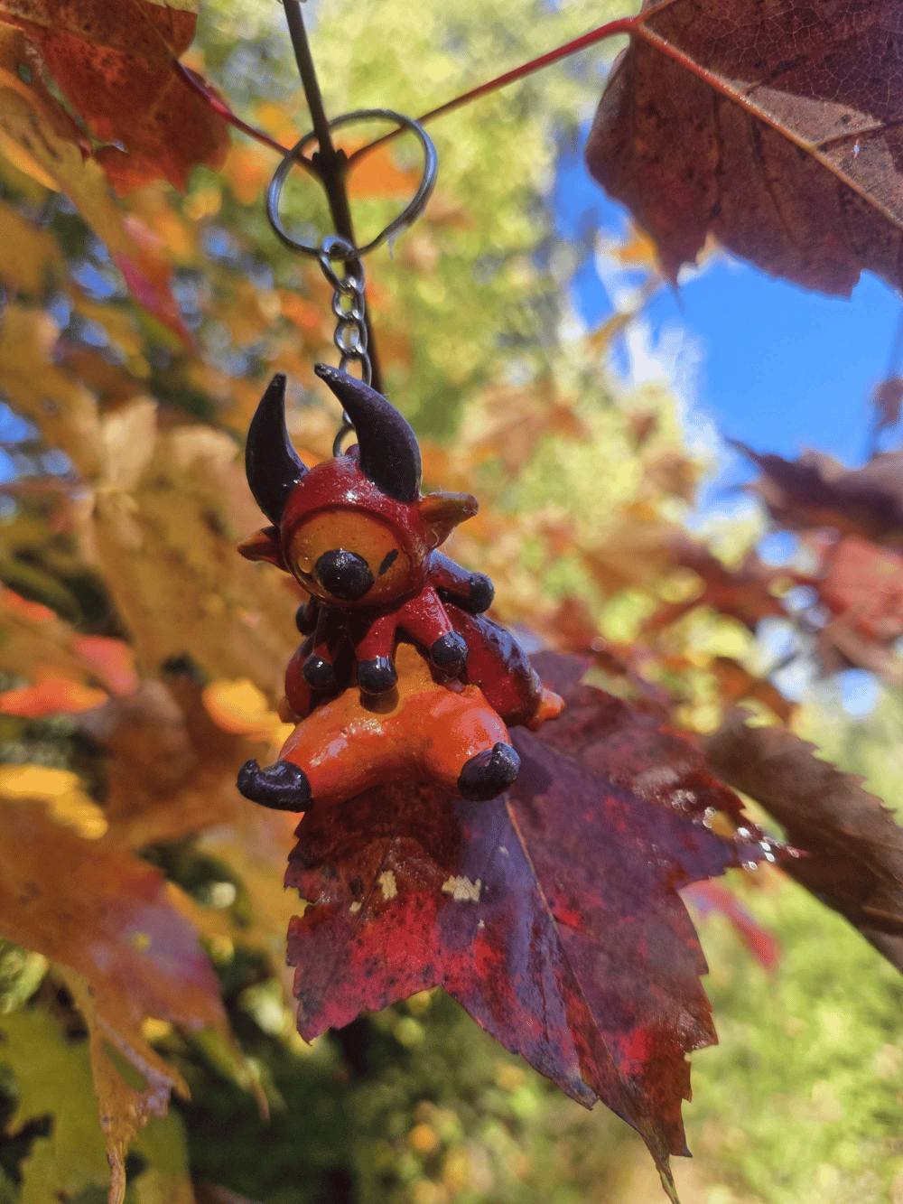 Image of Little red demon clown keychain
