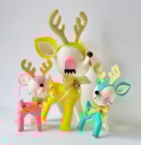 Image 2 of Handmade Retro Felt Christmas Large and Small Reindeer