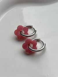 Image 2 of Dark Pink Flower Huggies Stainless Steel