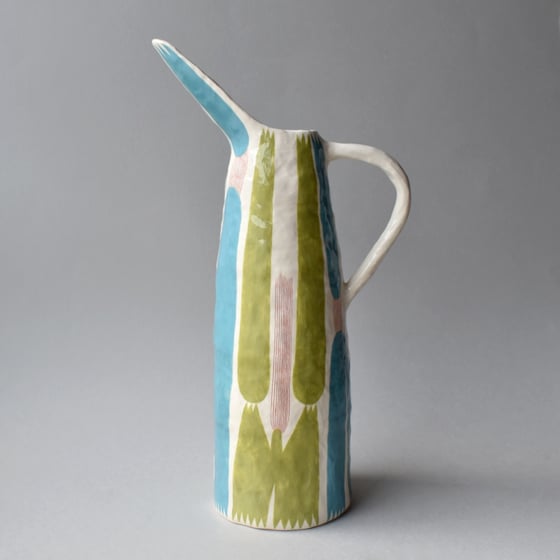 Image of Black and White Plant Jug