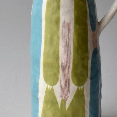 Image of Black and White Plant Jug