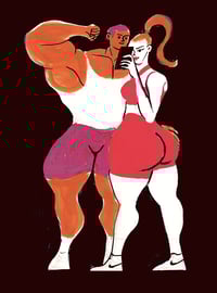 Image 2 of 'Gym couple' Giclée Print