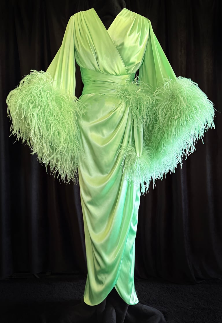 Limited Edition Special Order Pale Mint "Selene" Dressing Gown