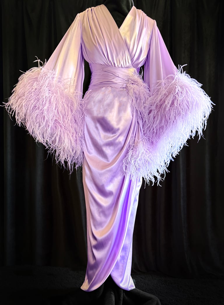 Limited Edition Special Order Light Lavender "Selene" Dressing Gown Image 3