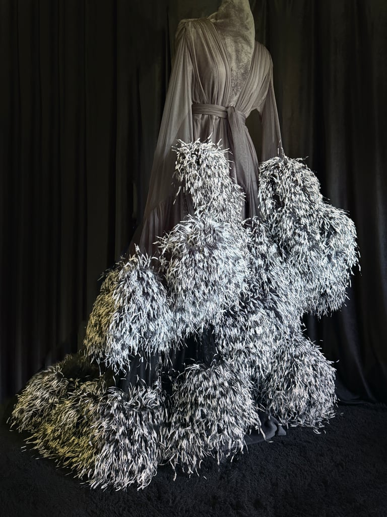 Special Order Ultra-Deluxe Ostrich "Cassandra" Dressing Gown Image 8