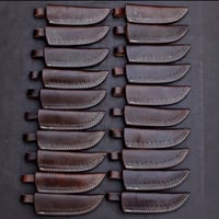 Image 5 of Set Of 10 Handmade Damascus Steel Skinner Knives With Sheaths