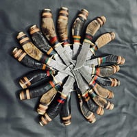 Image 1 of Set Of 10 Handmade Damascus Steel Skinner Knives With Sheaths