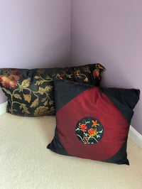 H-352 Black Silky Pillow Pair