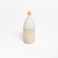 Image 1 of Ceramic Grooved Neck Bottle White