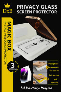 Image 1 of DxB Magic Box™ Screen Protector | Privacy Tempered Glass for iPhone & Samsung