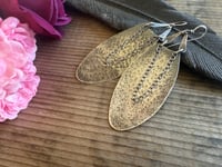 Image 3 of Solid Sterling Silver Large Statement Petals earrings / n35