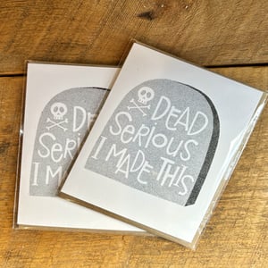 Image of Dead Serious - Risograph Greeting Card