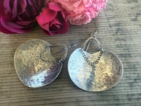 Image 3 of Large Round Statement Sterling Silver Peaces of Luanda earrings/n7