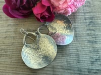 Image 11 of Large Round Statement Sterling Silver Peaces of Luanda earrings/n7
