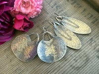 Image 12 of Large Round Statement Sterling Silver Peaces of Luanda earrings/n7