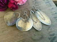 Image 4 of Large Round Statement Sterling Silver Peaces of Luanda earrings/n7