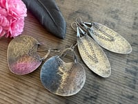 Image 13 of Large Round Statement Sterling Silver Peaces of Luanda earrings/n7
