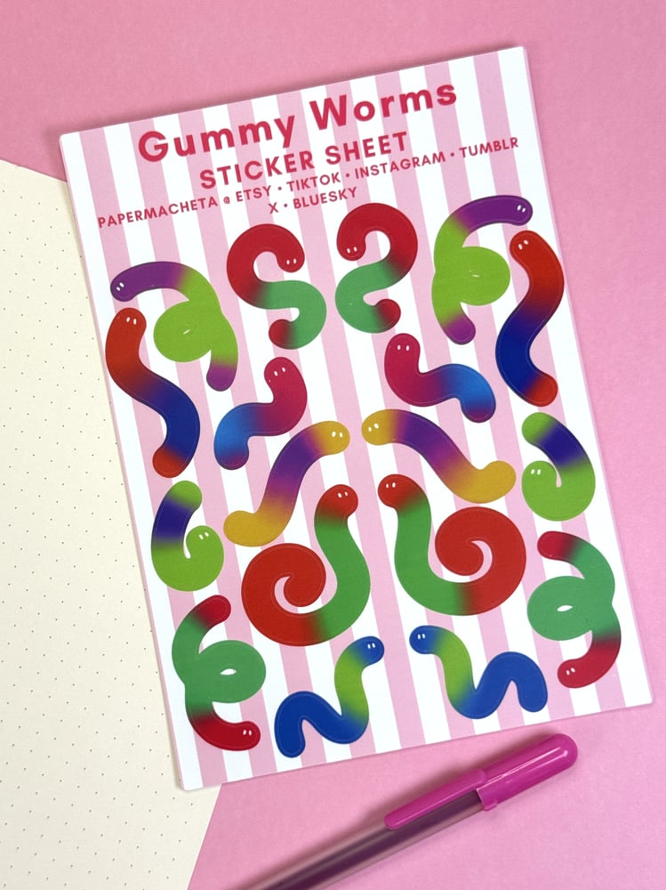 Image of Gummy Worms Sticker Sheet