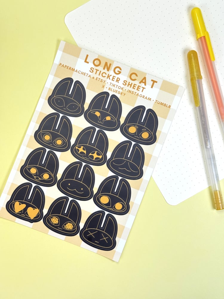 Image of Long Cat Sticker Sheet