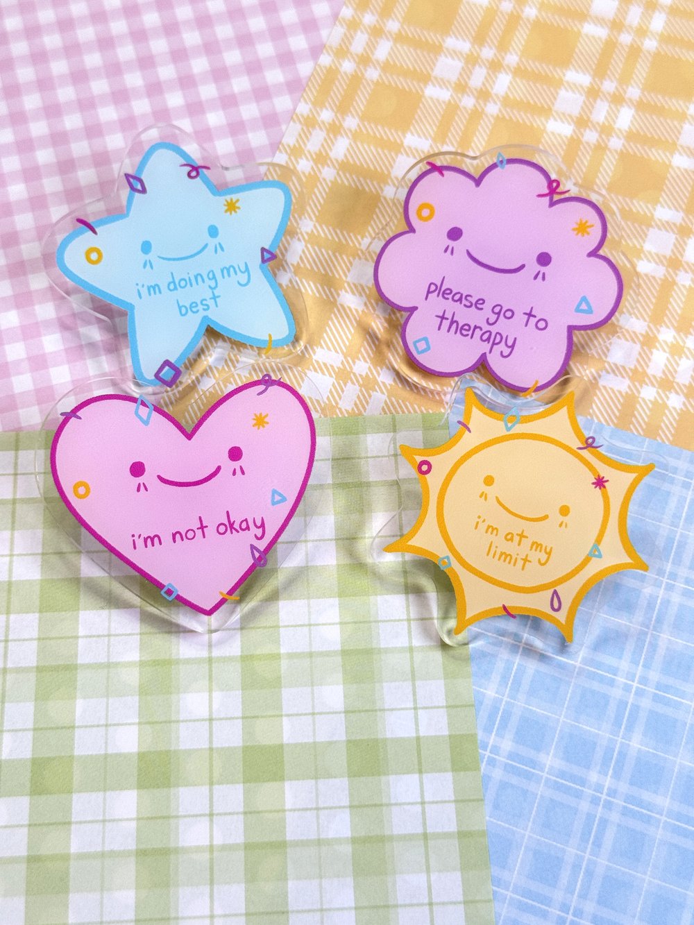 Image of What's On Your Mind Acrylic Pin Set