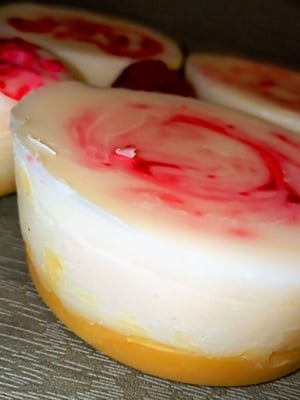 Image of Strawberry Cheesecake wax melt/ bakery scented wax melt/ fake food/ food scented wax melts/ highl...