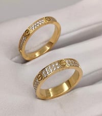 Image 1 of Love Ring with Row stones