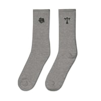 Image 1 of Embroidered socks Grey "Monogram / Scales 1"