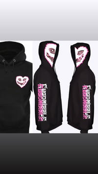 Og Mizzle Heart Blk hoodie (Pink&White hood)