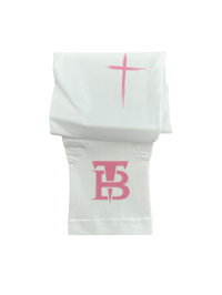 White sleeve pink TB logos 