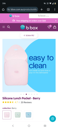 Image 11 of B. Box Silicone Lunch Pocket 3 Colours