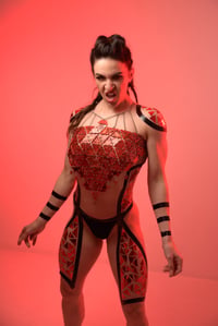 Image 4 of BANDANA top (fire swirl and red mirror)