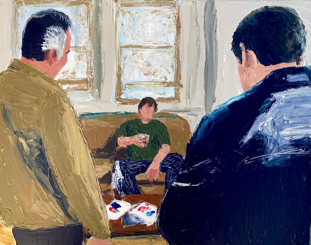 Image of Put remote on docking station (original on canvas)