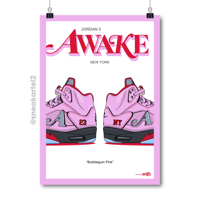 Image 1 of Sneaker Poster Air Jordan 5 x Awake NY “Bubblegum Pink”
