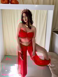 Image 2 of Arabian Princess Cosplay Costume – Red & Gold – Made to Measure