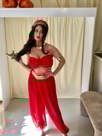 Image 6 of Arabian Princess Cosplay Costume – Red & Gold – Made to Measure