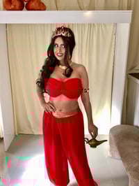 Image 5 of Arabian Princess Cosplay Costume – Red & Gold – Made to Measure