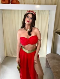 Image 11 of Arabian Princess Cosplay Costume – Red & Gold – Made to Measure