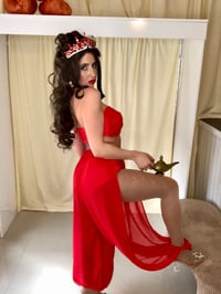 Image 12 of Arabian Princess Cosplay Costume – Red & Gold – Made to Measure