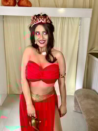 Image 14 of Arabian Princess Cosplay Costume – Red & Gold – Made to Measure