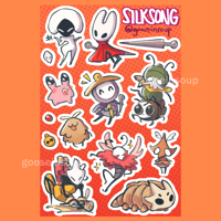Image 3 of hollow knight/silksong sticker sheets