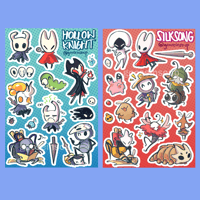 Image 1 of hollow knight/silksong sticker sheets