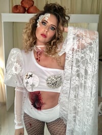 Image 12 of Papped Fame Velvet Puff Sleeve Costume