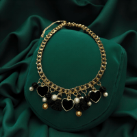 Image 1 of Black & Gold Heart Necklace