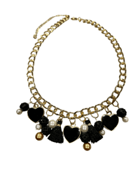 Image 2 of Black & Gold Heart Necklace