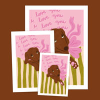 Image 2 of Print . Teckel love you
