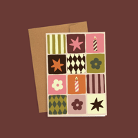 Carte postale . Patchwork birthday