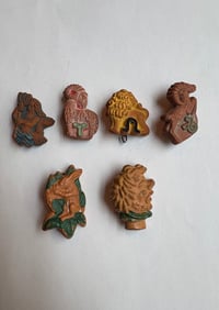 Image 1 of Pre-WW2 (Nazi Germany) Winterhilfswerk (WHW) des Deutschen Volkes Clay Pins, Lot #1